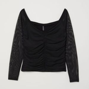 Off the shoulder Mesh Top